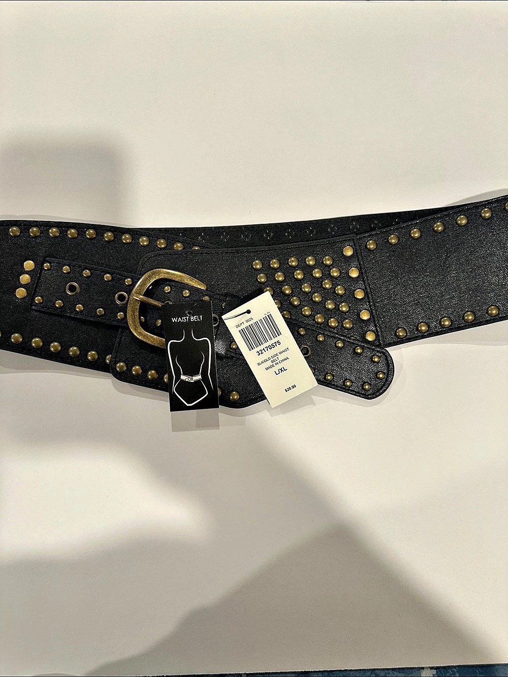 Studded Side Waist Belt Studded Black Waist Belt L/XL NWT